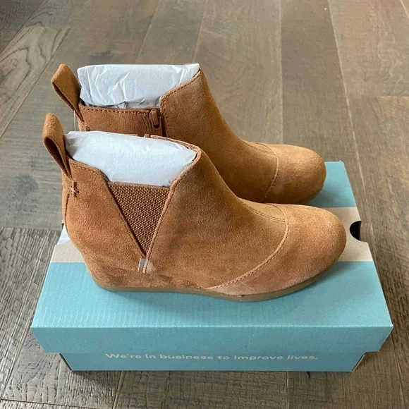 Toms Shoes Toms Youth Suede Wedge Booties Poshmark